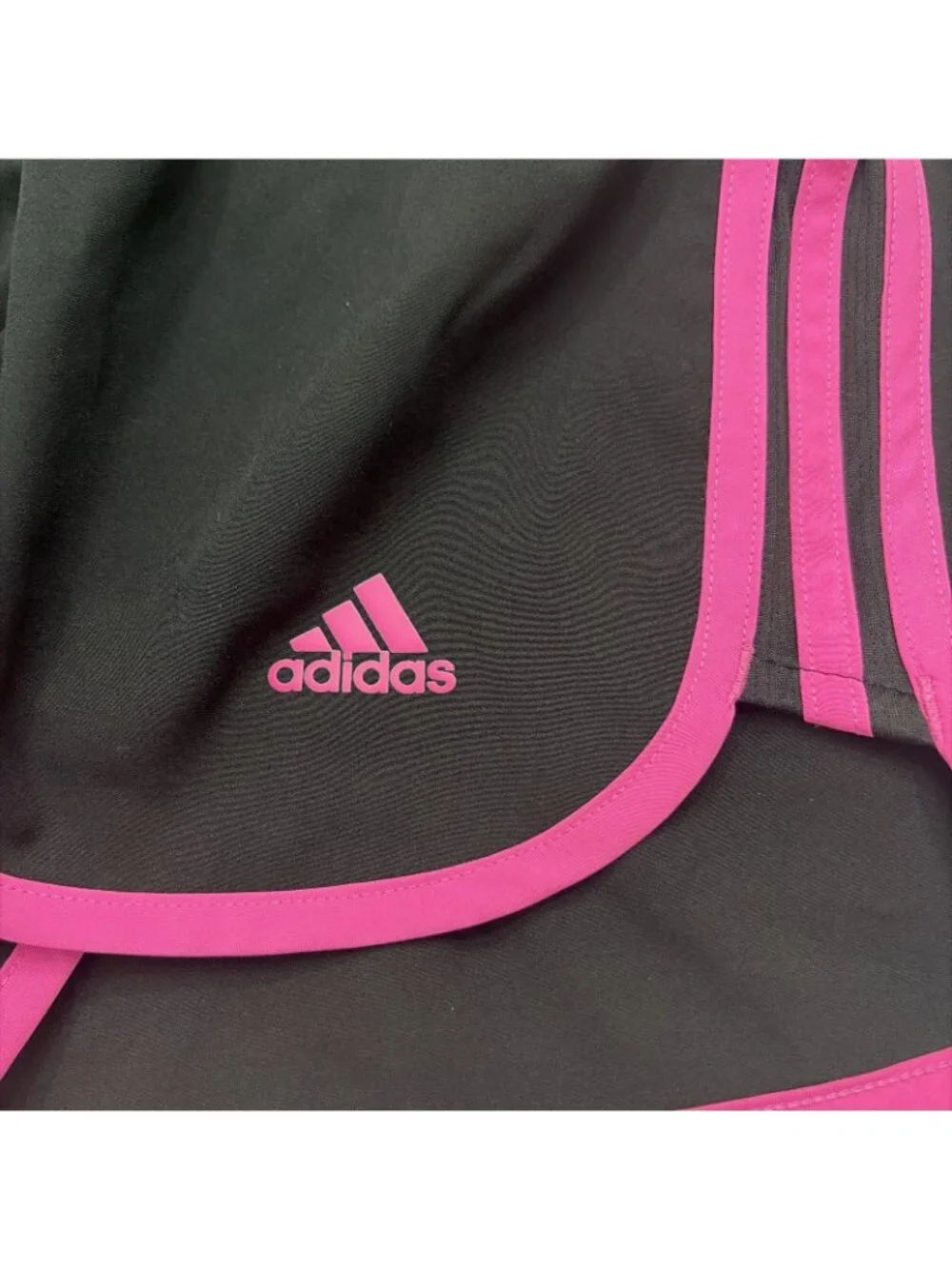 Adidas Womens Running Aero Ready Athletic Shorts Black Pink Stripe  Lined M